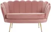 Vente-unique - DANDELION Sofa and armchair set SamtStoff Puderrosa - B 73 cm75 cm x H 78 cm76,5 cm x L 124 cm78 cm Bild 3