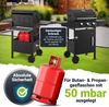 Juskys 'Louisiana' BBQ Gas-Grill, mit 3 Brenner, Thermometer, Warmhalterost & Seitenablagen, Stahl schwarz, 110 x 53 x 110 cm Bild 5