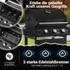 Juskys 'Louisiana' BBQ Gas-Grill, mit 3 Brenner, Thermometer, Warmhalterost & Seitenablagen, Stahl schwarz, 110 x 53 x 110 cm Bild 2