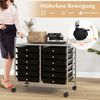 Rollwagen mit 12 Stapelbaren Schubladen & Ablagefläche Schubladenwagen Rollcontainer Badrollwagen Schwarz Bild 5