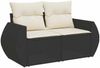 vidaXL 9-tlg. Garten-Sofagarnitur mit Kissen Schwarz Poly Rattan 3326607 Bild 5