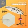 Kingsleeve Sonnenschirm Ø 330cm mit UV-Schutz 80+ Schutzhülle Kurbel Ampelschirm Creme Bild 3