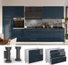 Küchenunterschrank Fame-Line Dunkelblau Hochglanz/Weiß 100 cm, AP Marmor Vicco Bild 4