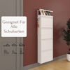 Schuhkipper mit Zubehör, Weiß, 4 Klappen 52x15x151 cm, Pantoffelregal, Hakenleiste Bild 2