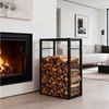 BBWL Kaminholzregal aus Metall mit 200 kg Tragkraft, BxTxH:50x28.5x94.5 cm, stabiles Brennholzregal mit Bodenschutz für Kamin & Wohnbereich Bild 1