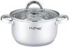 Kochtopf Topf Ø18cm Edelstahl mit Glasdeckel 2,9L Induktion Cheffinger CF-SS18 Bild 5