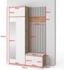 Garderoben-Set Aura Version 8: Kleiderschrank mit Polsterpaneelen, Schuhschrank Flur und Eingangsbereich (weiß/Artisan-Eiche /Trinity 23), 225 x 40 x 140 cm Bild 2
