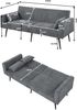 Schlafsofa in Grau 175x71x71 cm mit Cordstoff, verstellbarer Rückenlehne und Metallfüßen Bild 5