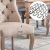Merax Esszimmerstühle 2 Stk. Polsterstuhl Wohnzimmer mit Rückenlehne Beige Samt Bild 3