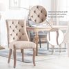 Merax Esszimmerstühle 2 Stk. Polsterstuhl Wohnzimmer mit Rückenlehne Beige Samt Bild 4