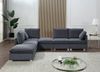 ATLANTIC home collection Wohnlandschaft, modularer 4-Sitzer mit 2 Hockern, weicher Cordbezug Bild 3
