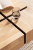Couchtisch Akazie Massiv 60x60x40cm Quadratisch Metallgestell Braun Schwarz Modern Bild 4