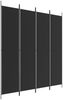 vidaXL 4-tlg. Paravent Schwarz 200x220 cm Stoff 350201 Bild 2