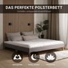 Polsterbett 180 x 200 cm Grau Doppelbett Futonbett Bett Bettgestell Lattenrost Bild 5