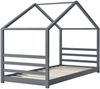 [en.casa] Hausbett Dunkelgrau 90x200 cm, inkl. Lattenrost Bild 3