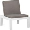 vidaXL Gartenstühle mit Auflagen 2 Stk. Kunststoff Weiß 3059823 Bild 3