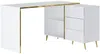 Vente-unique - MARZIALO Büromöbel Holz, Platte Weiß - B 109,1 cm x H 75,6 cm x L 138 cm Bild 2