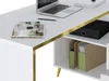 Vente-unique - MARZIALO Büromöbel Holz, Platte Weiß - B 109,1 cm x H 75,6 cm x L 138 cm Bild 5