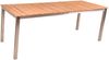 Garten-Sitzgruppe STINA 6-tlg. Teak Hellbraun Edelstahl Bank mit Lehne | Gartenmöbel-Set Gartengarnitur Garten-Essgruppe mit Stühlen und Esstisch Bild 2