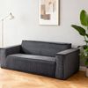 2-Sitzer Sofa H 70 x T 178 x B 86 cm aus Cord in Grau mit tiefer Sitzfläche Bild 3