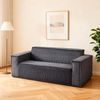 2-Sitzer Sofa H 70 x T 178 x B 86 cm aus Cord in Grau mit tiefer Sitzfläche Bild 2