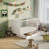 Kids Collective Babybett Kinderbett 60x120/70x140 cm umbaubar zu höhenverstellbares Lattenrost, 60x120 cm Weiß mit Schublade von Geburt bis 3. Lebensjahr Bild 2