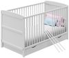Kids Collective Babybett Kinderbett 60x120/70x140 cm umbaubar zu höhenverstellbares Lattenrost, 60x120 cm Weiß mit Schublade von Geburt bis 3. Lebensjahr Bild 3