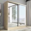 A&J MöbelLand Schwebetürenschrank IVAR 200 cm mit drei Schubladen und Spiegel Bild 2