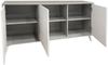 Dmora Kommode Annina, Wohnzimmerbuffet, Wohnzimmer-Sideboard, Moderne Küchen-Speisekammer, 154x40h72 cm, Hellgrau und Weiß Bild 4