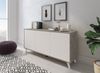 Dmora Kommode Annina, Wohnzimmerbuffet, Wohnzimmer-Sideboard, Moderne Küchen-Speisekammer, 154x40h72 cm, Hellgrau und Weiß Bild 2