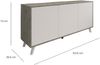 Dmora Kommode Annina, Wohnzimmerbuffet, Wohnzimmer-Sideboard, Moderne Küchen-Speisekammer, 154x40h72 cm, Hellgrau und Weiß Bild 3