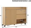 Merax Schuhschrank, beweglicher Schuhschrank, Universalrad mit Bremse. Oberer Bogen, verstellbare Regale, Natur Bild 4