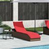 vidaXL Klappliege mit Auflage und Stauraum Braun Poly-Rattan 4104226 Bild 2