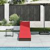vidaXL Klappliege mit Auflage und Stauraum Braun Poly-Rattan 4104226 Bild 3