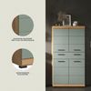 INOSIGN Midischrank Siena, Breite 74cm, 4 Türen, 1 Schubkasten, 4 Fächer, MDF-Front in verschiedenen Farben erhältlich, Badmöbel, Badschrank, Schrank, Bad Bild 3