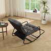 LVHOM Schaukelstuhl mit Fußstütze, Relaxsessel mit gepolstertem Kissen, ergonomischer Schaukelsessel, bis 130kg, Loungesessel für Balkon, Garten & Wohnzimmer Bild 5