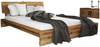 Bett Lubic 2 aus Wildeiche massiv 200x200 mit Holzkopfteil und Holzfußgestell Bild 1