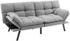 Klappbares Schlafsofa mit Schlaffunktion Schlafcouch mit Verstellbarer Rückenlehne Grau Bild 2