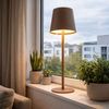 2x LED Tischleuchte, braun, Touchdimmer, Akku, H 36 cm Bild 3