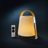 SCHWAIGER 661750 Tragbare Tischleuchte Bluetooth Lautsprecher Akku RGB LED Nachttischlampe Außenlicht Outdoor Gartenlampe Musiklautsprecher Henkel 5W spritzwassergeschützt Bild 3