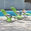 SoBuy OGS28-GRx2 Schaukelstuhl Garten 2er Set, Textilene, Lackiert, Grün, 150 x 87 x 63 cm Bild 2