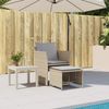 vidaXL Gartenstuhl mit Fußhocker Beige Poly Rattan 368619 Bild 3