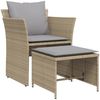 vidaXL Gartenstuhl mit Fußhocker Beige Poly Rattan 368619 Bild 2