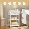 SoBuy Nachttisch FBT46x2, Beistelltisch Nachtschrank, Nachttisch 2er set, (2-St), Nachttisch Couchtisch, mit 1 Schublade und 2 Ablagen, modern Bild 2