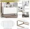 Merax Sideboard mit verstellbaren Einlegeböden und goldenen Metallrahmen, Kommode mit Push-to-Open Funktion,Anrichte,Buffet,Breite: 120cm Bild 4