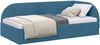vidaXL Eckbettgestell mit Kopfteil Blau 80 cm x 200 cm Samt 42016625 Bild 2