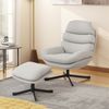 Relaxsessel mit Hocker, Chenille-Stoff, 360° drehbar, 78 x 93 x 100 cm, Cremeweiß Bild 4