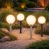 4er Set LED Solar Steckleuchten, Kugel Design, weiß Bild 3