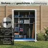 STEELSØN 'Novara' Gerätehaus Pultdach, Kunststoff, grau, wetterfest, 170/166x68x134 cm, abschließbar, mit 2 Regalböden Bild 3