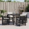 vidaXL Gartenstühle mit Kissen 4 Stk. Schwarz Poly Rattan 364949 Bild 3